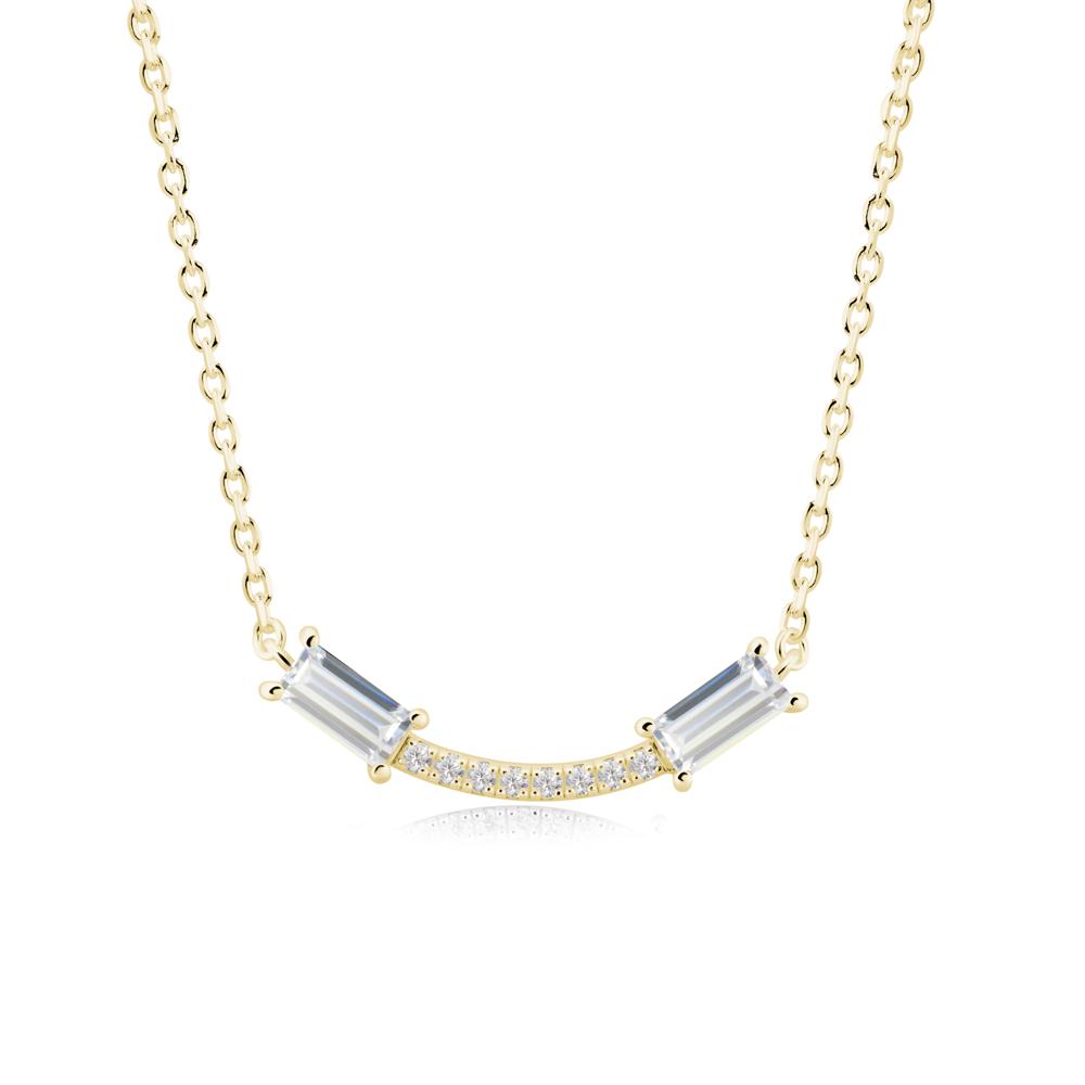 Two Baguette Cubic Zirconia Necklace - LUO Jewelry #metal_18k yellow gold
