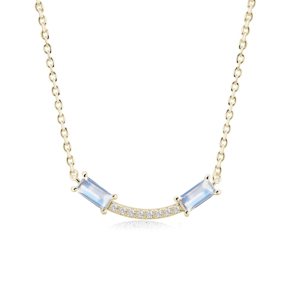 Two Baguette Moonstone Necklace - LUO Jewelry #metal_14k yellow gold
