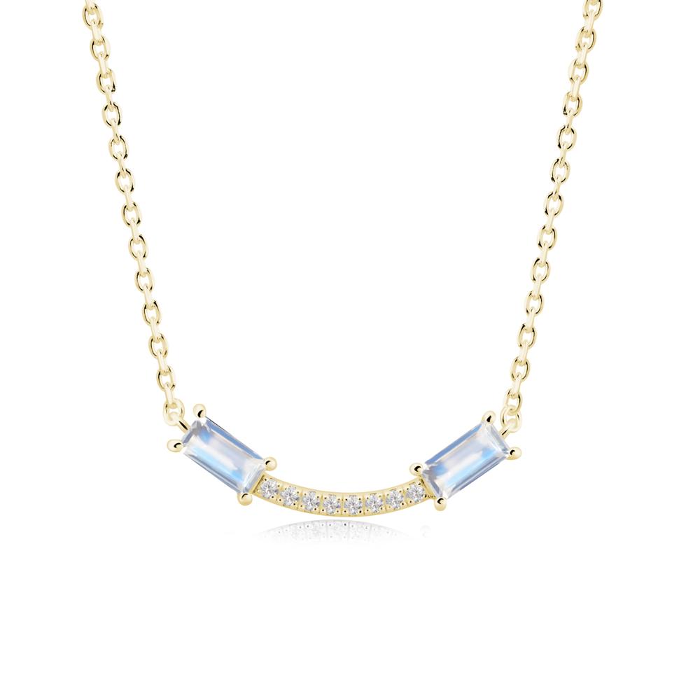 Two Baguette Moonstone Necklace - LUO Jewelry #metal_18k yellow gold