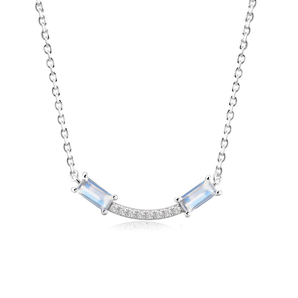 Two Baguette Moonstone Necklace - LUO Jewelry #metal_sterling silver