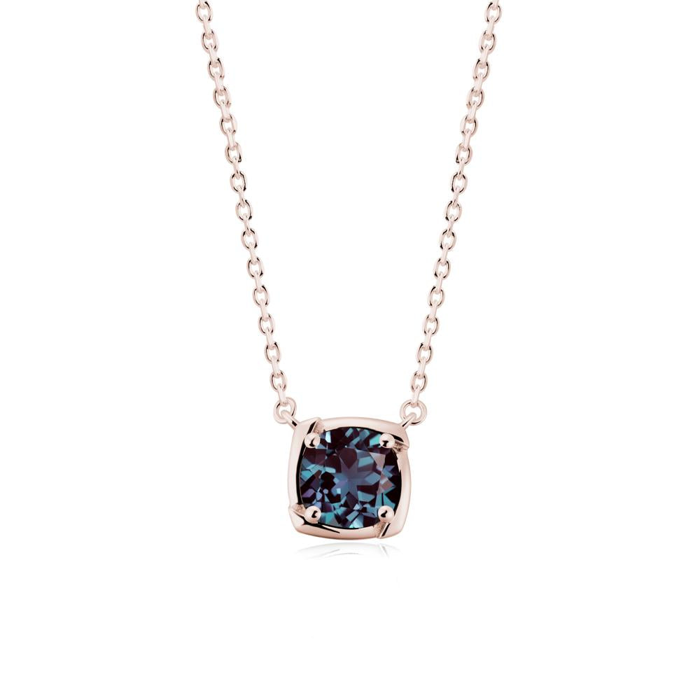 Unique Alexandrite Solitaire Pendant Necklace - LUO Jewelry #metal_14k rose gold