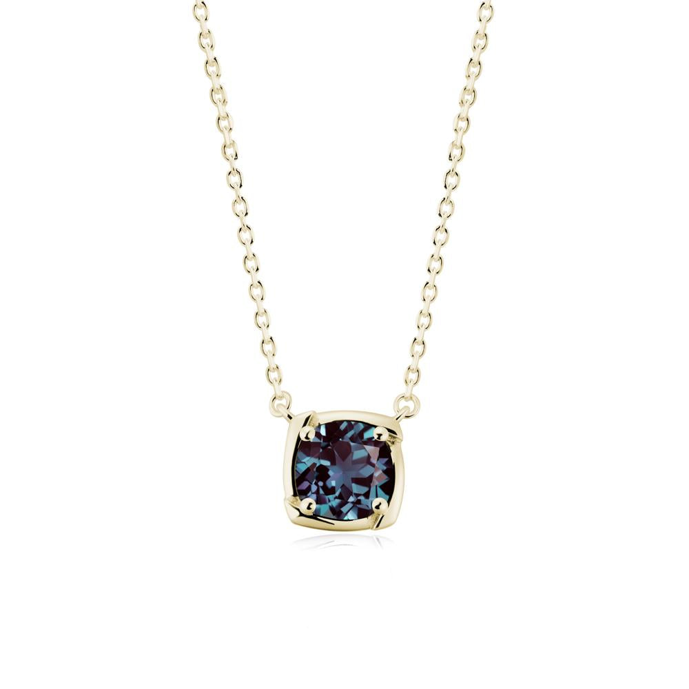Unique Alexandrite Solitaire Pendant Necklace - LUO Jewelry #metal_14k yellow gold