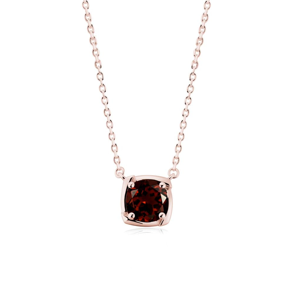 Unique Garnet Solitaire Pendant Necklace - LUO Jewelry #metal_18k rose gold
