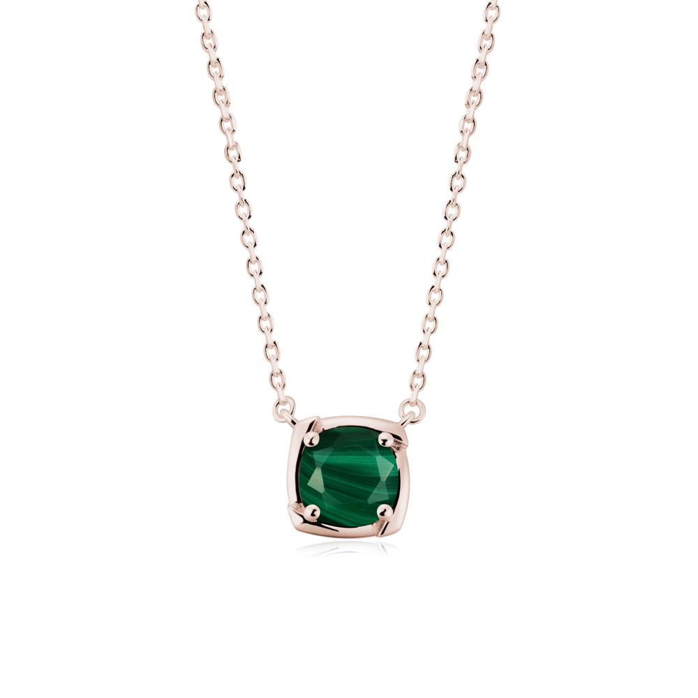 Unique Malachite Solitaire Pendant Necklace - LUO Jewelry #metal_14k rose gold
