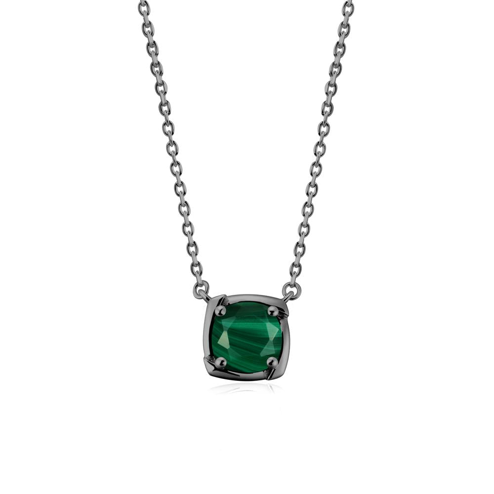 Unique Malachite Solitaire Pendant Necklace - LUO Jewelry #metal_black finish sterling silver