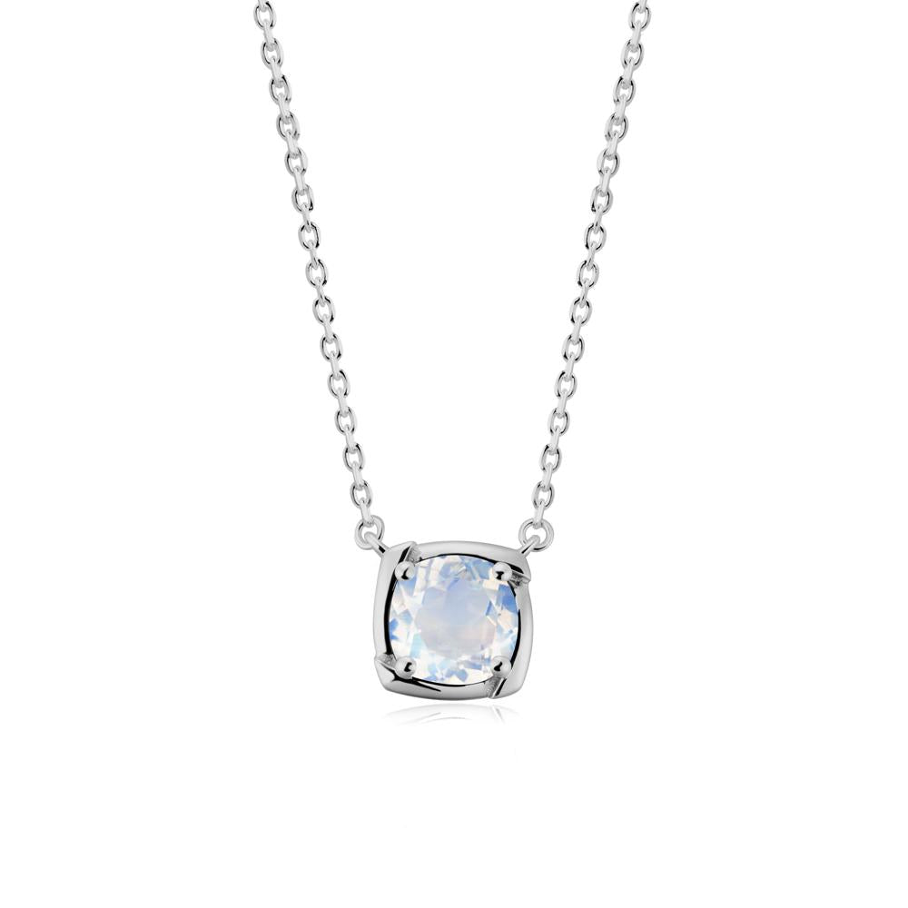 Unique Moonstone Solitaire Pendant Necklace - LUO Jewelry #metal_platinum