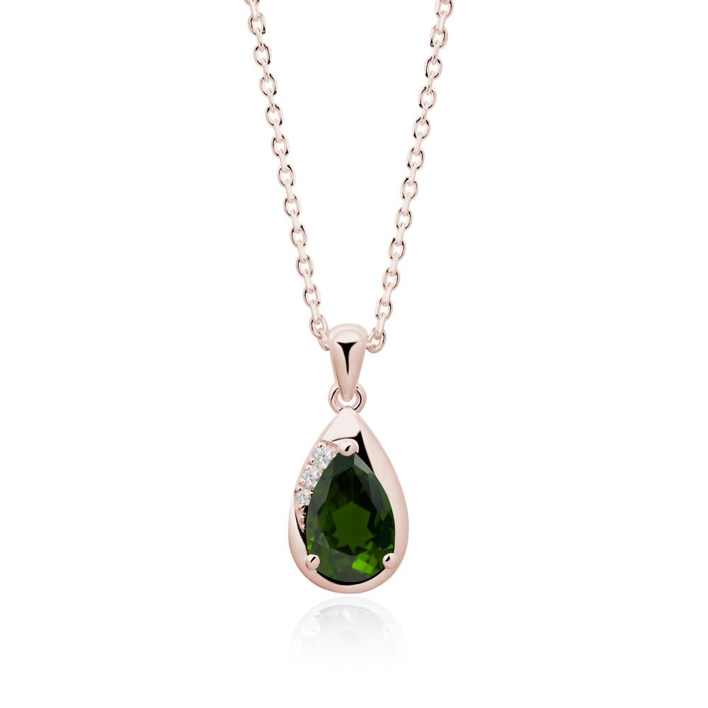 Modernist Teardrop Diopside Necklace - LUO Jewelry #metal_14k rose gold
