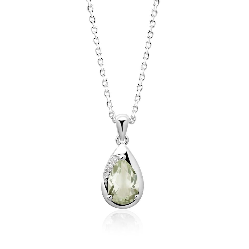 Modernist Pear Shaped Green Amethyst Necklace - LUO Jewelry #metal_sterling silver