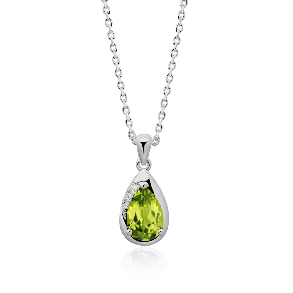Modernist Teardrop Peridot Pendant - LUO Jewelry #metal_platinum