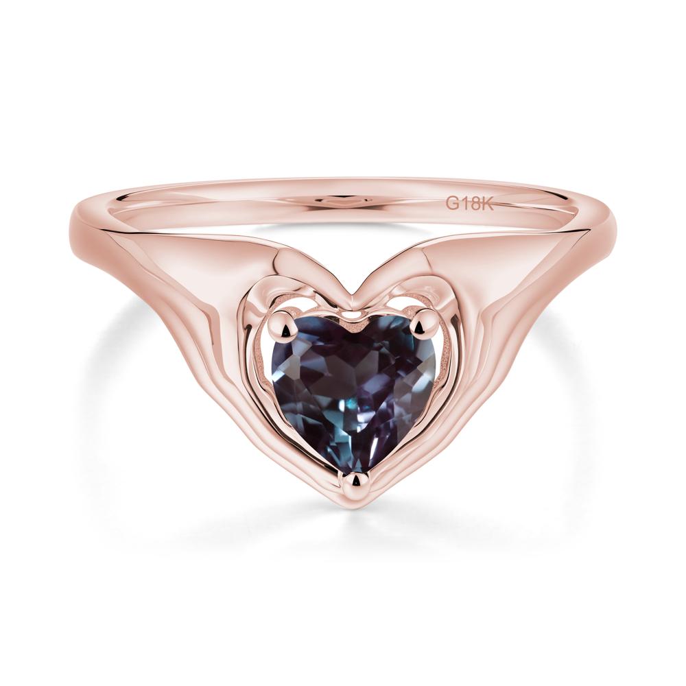 Alexandrite Claddagh Promise Ring - LUO Jewelry #metal_18k rose gold