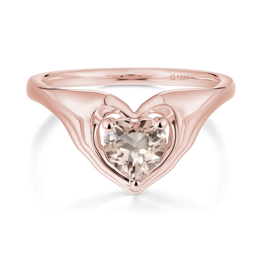 Morganite Claddagh Promise Ring - LUO Jewelry #metal_18k rose gold