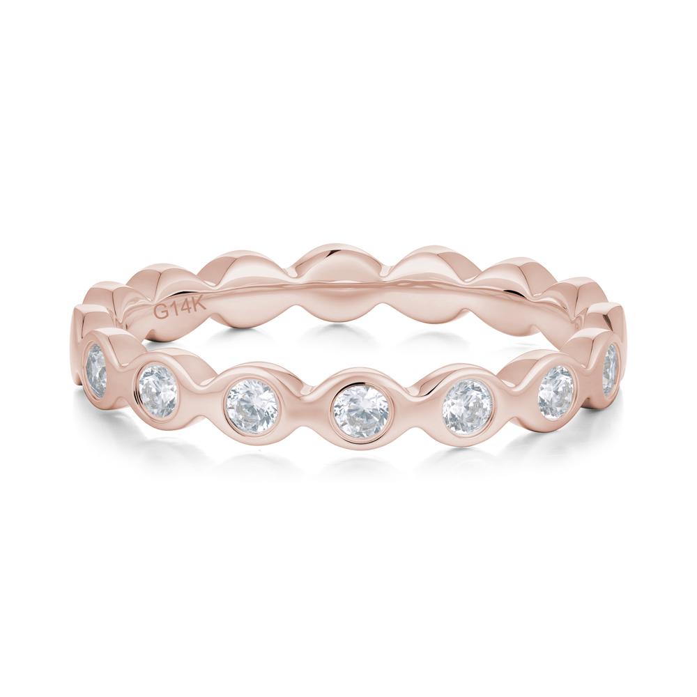 Round Cubic Zirconia Eternity Band Ring - LUO Jewelry #metal_14k rose gold