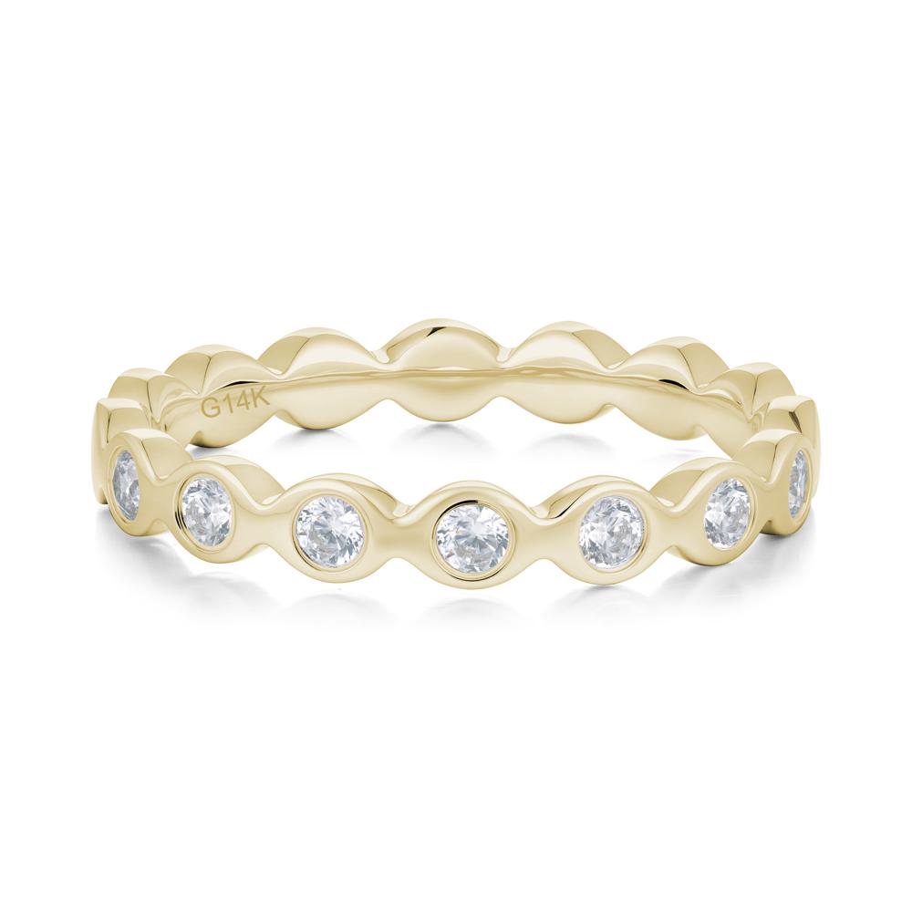Round Cubic Zirconia Eternity Band Ring - LUO Jewelry #metal_14k yellow gold