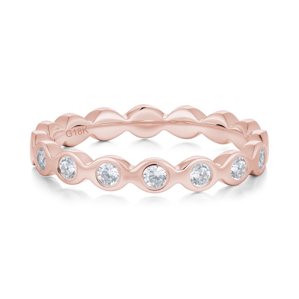 Round Cubic Zirconia Eternity Band Ring - LUO Jewelry #metal_18k rose gold