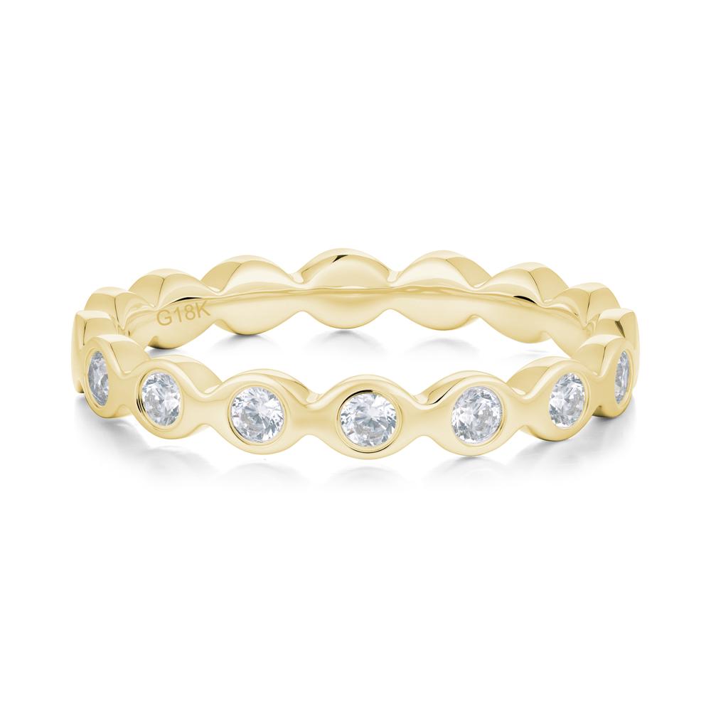 Round Cubic Zirconia Eternity Band Ring - LUO Jewelry #metal_18k yellow gold