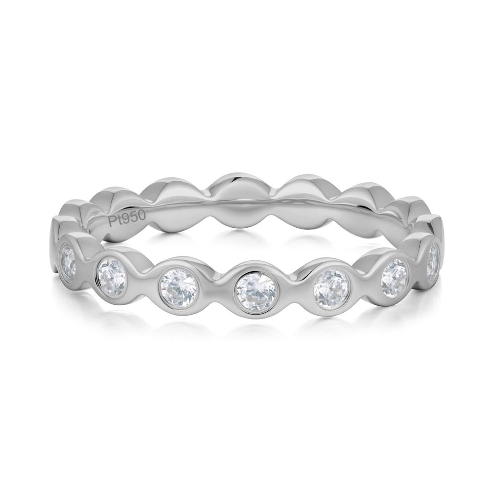 Round Cubic Zirconia Eternity Band Ring - LUO Jewelry #metal_platinum