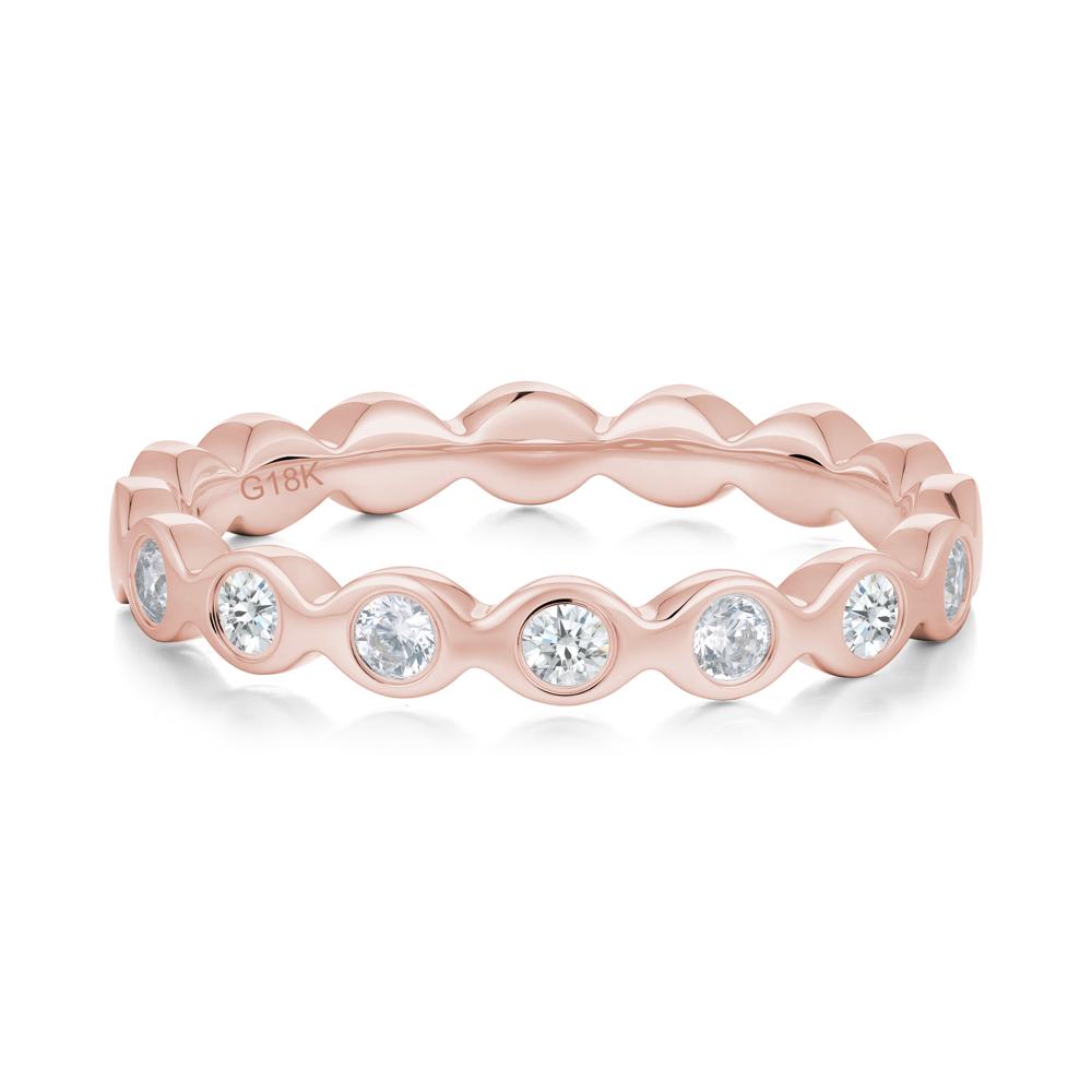 Round Diamond and Cubic Zirconia Eternity Ring - LUO Jewelry #metal_18k rose gold