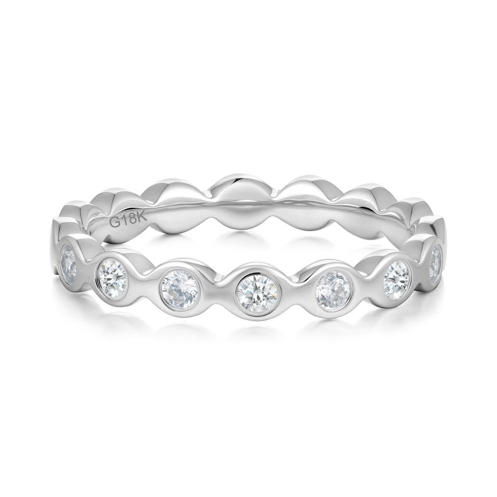 Round Diamond and Cubic Zirconia Eternity Ring - LUO Jewelry #metal_18k white gold