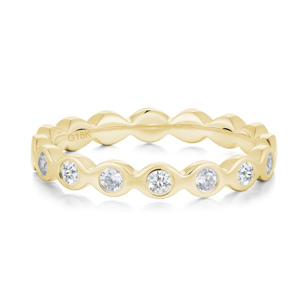 Round Diamond and Cubic Zirconia Eternity Ring - LUO Jewelry #metal_18k yellow gold