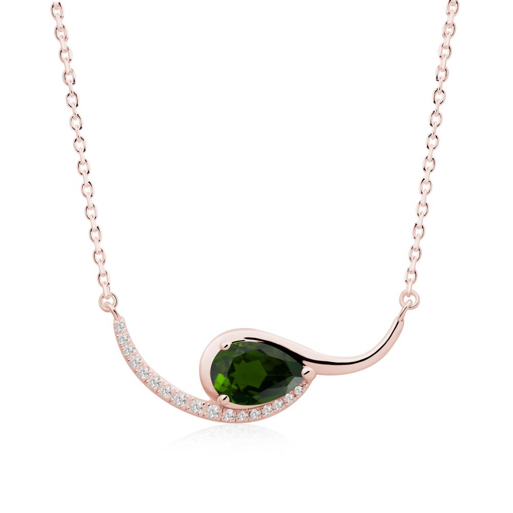 Swirl Pear Shaped Diopside Necklace - LUO Jewelry #metal_18k rose gold