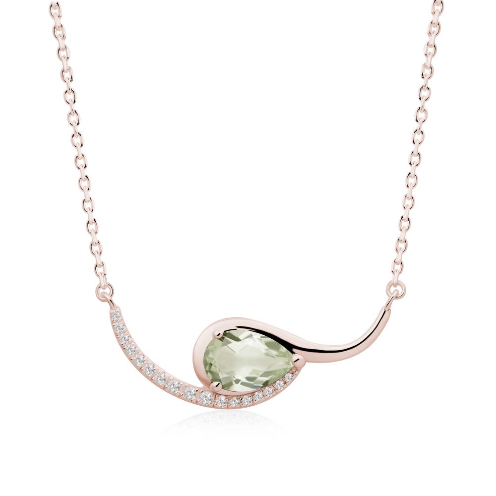 Swirl Pear Shaped Green Amethyst Necklace - LUO Jewelry #metal_14k rose gold