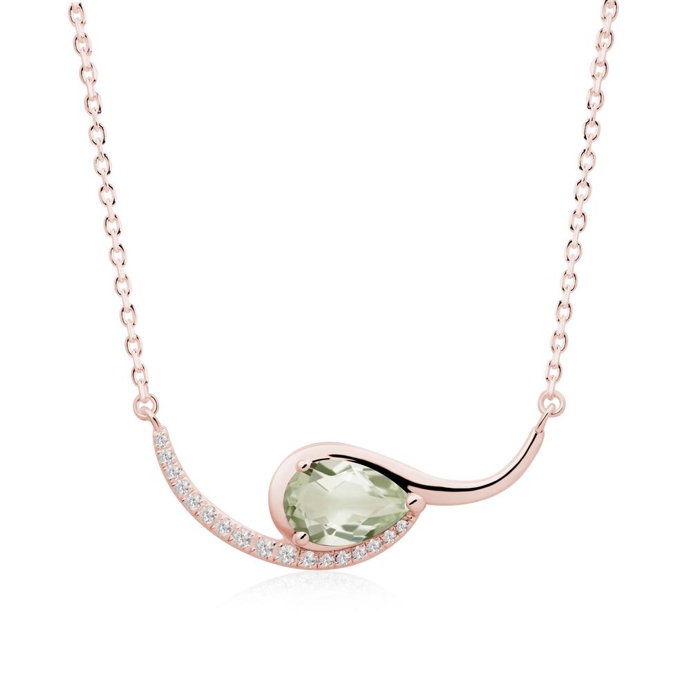 Swirl Pear Shaped Green Amethyst Necklace - LUO Jewelry #metal_18k rose gold