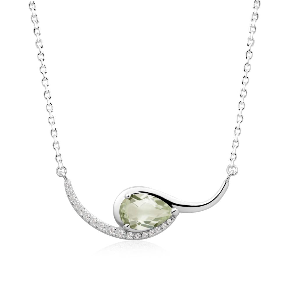 Swirl Pear Shaped Green Amethyst Necklace - LUO Jewelry #metal_sterling silver