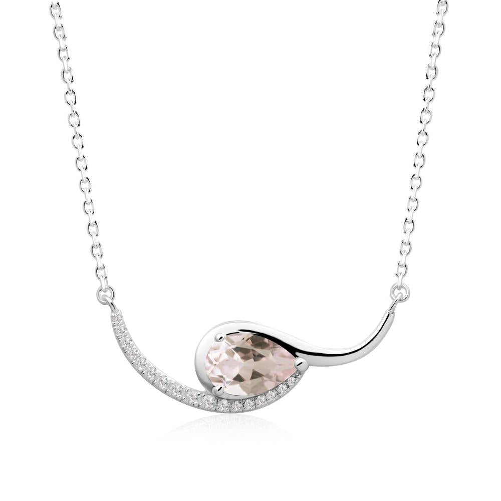 Swirl Pear Shaped Morganite Necklace - LUO Jewelry #metal_sterling silver