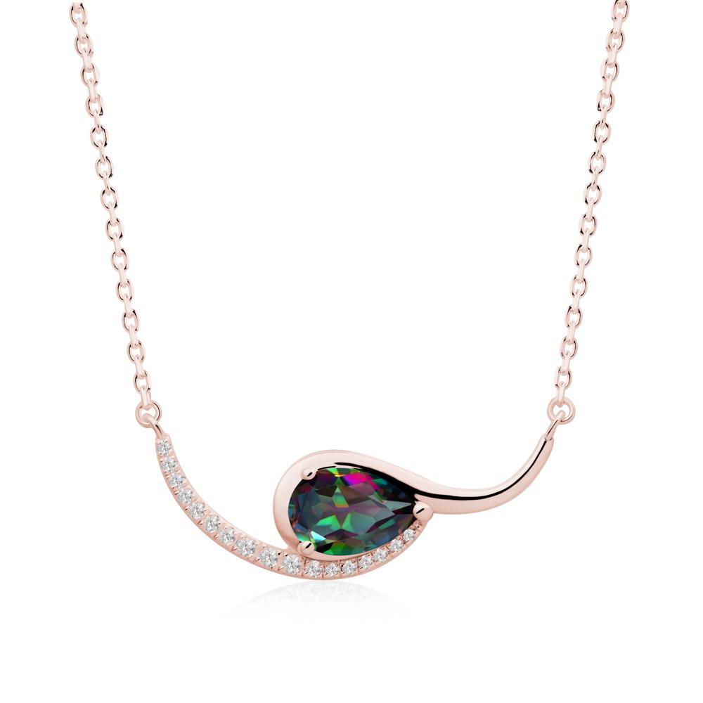Swirl Pear Shaped Mystic Topaz Necklace - LUO Jewelry #metal_18k rose gold