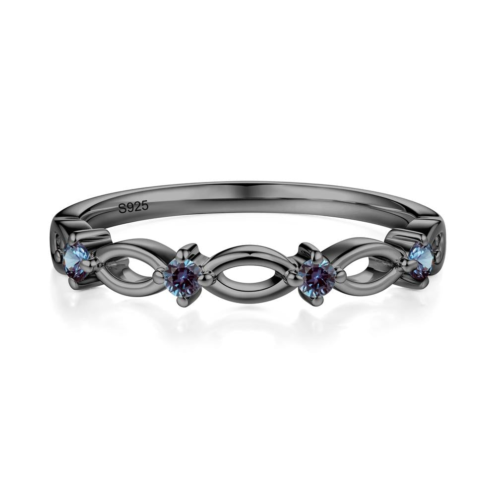 Marquise Alexandrite Stackable Ring - LUO Jewelry #metal_black finish sterling silver