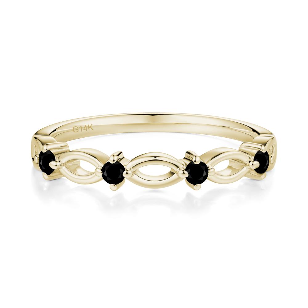 Marquise Black Spinel Stackable Ring - LUO Jewelry #metal_14k yellow gold