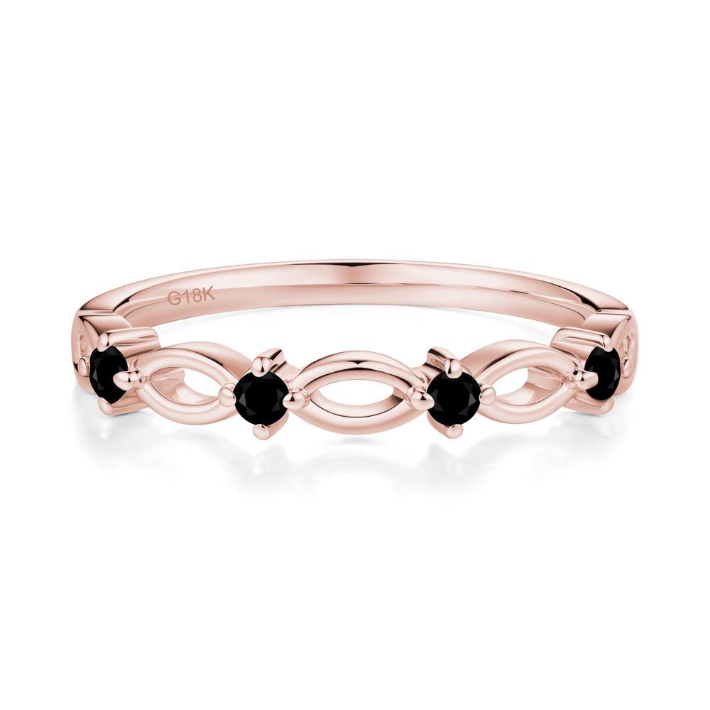 Marquise Black Spinel Stackable Ring - LUO Jewelry #metal_18k rose gold