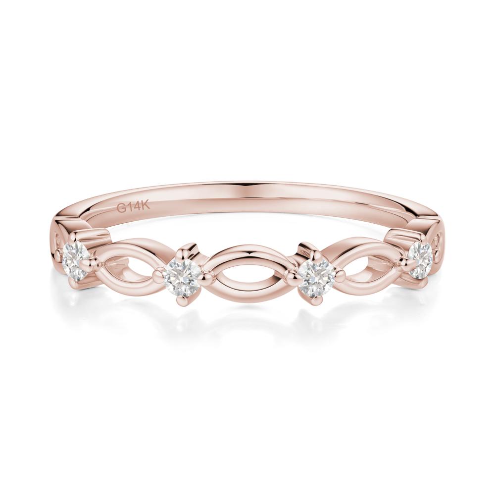 Marquise Diamond Stackable Ring - LUO Jewelry #metal_14k rose gold
