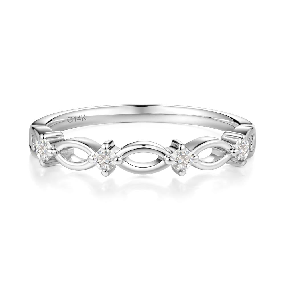 Marquise Diamond Stackable Ring - LUO Jewelry #metal_14k white gold