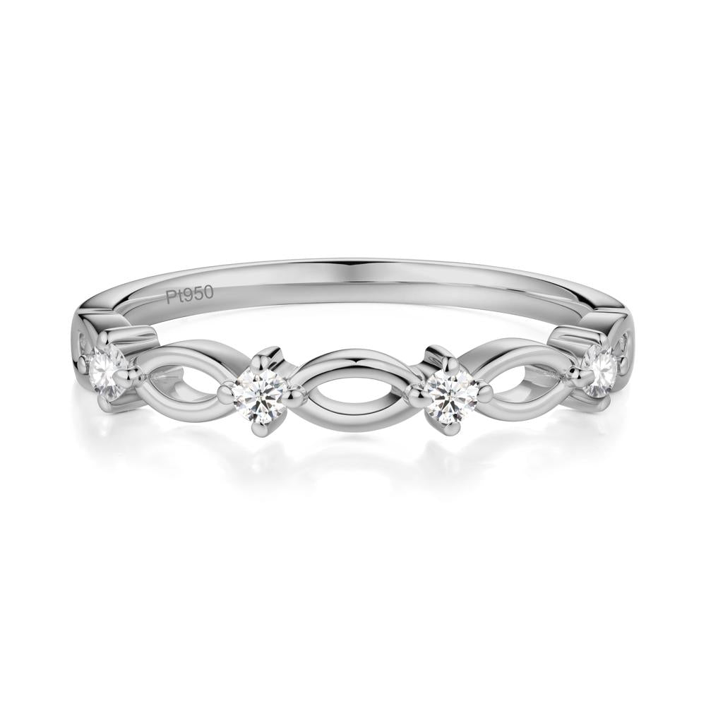 Round Cut Moissanite Infinity Ring - LUO Jewelry #metal_platinum