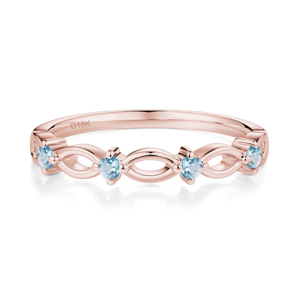 Marquise Swiss Blue Topaz Stackable Ring - LUO Jewelry #metal_18k rose gold