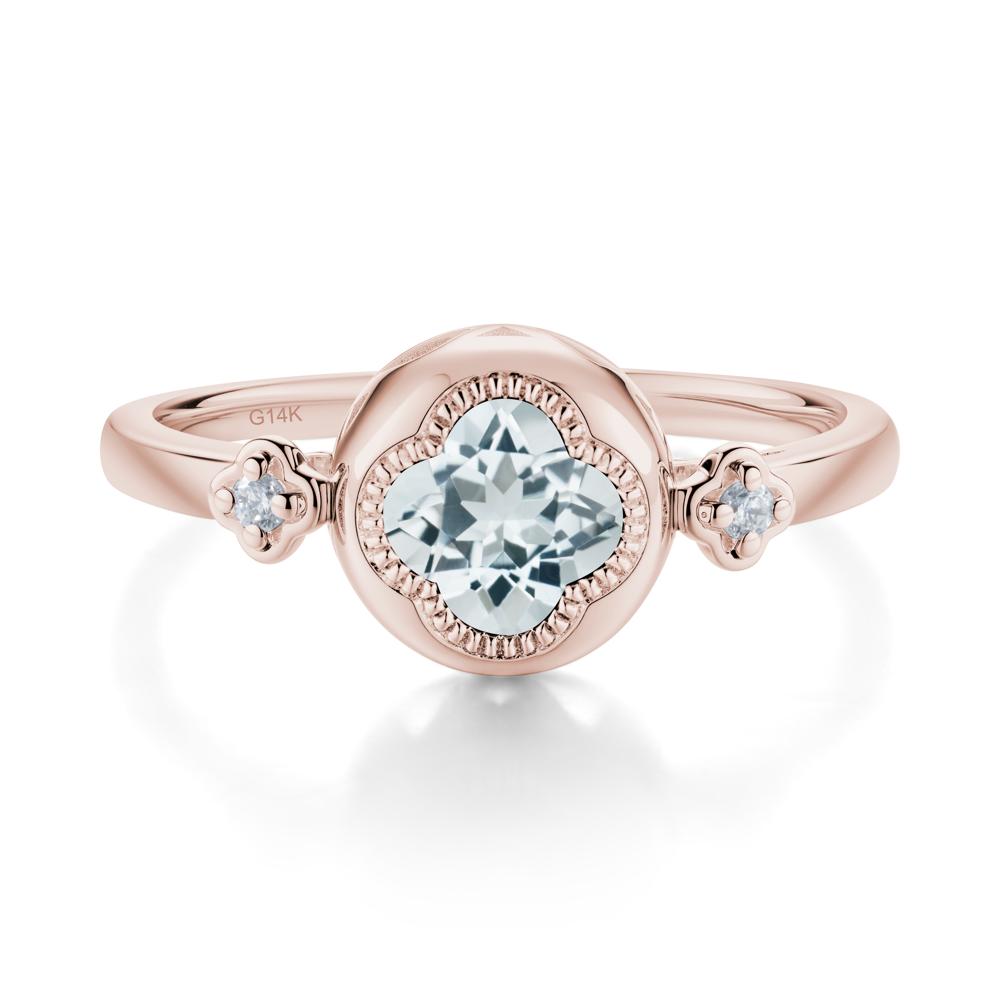 Quatrefoil Inspired Aquamarine Statement Ring - LUO Jewelry #metal_14k rose gold
