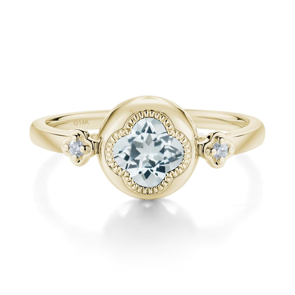 Quatrefoil Inspired Aquamarine Statement Ring - LUO Jewelry #metal_14k yellow gold