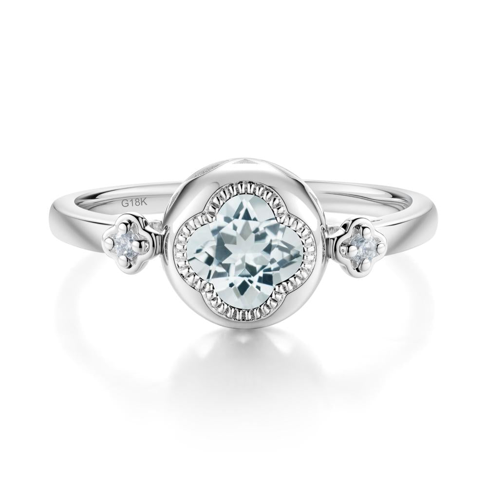 Quatrefoil Inspired Aquamarine Statement Ring - LUO Jewelry #metal_18k white gold