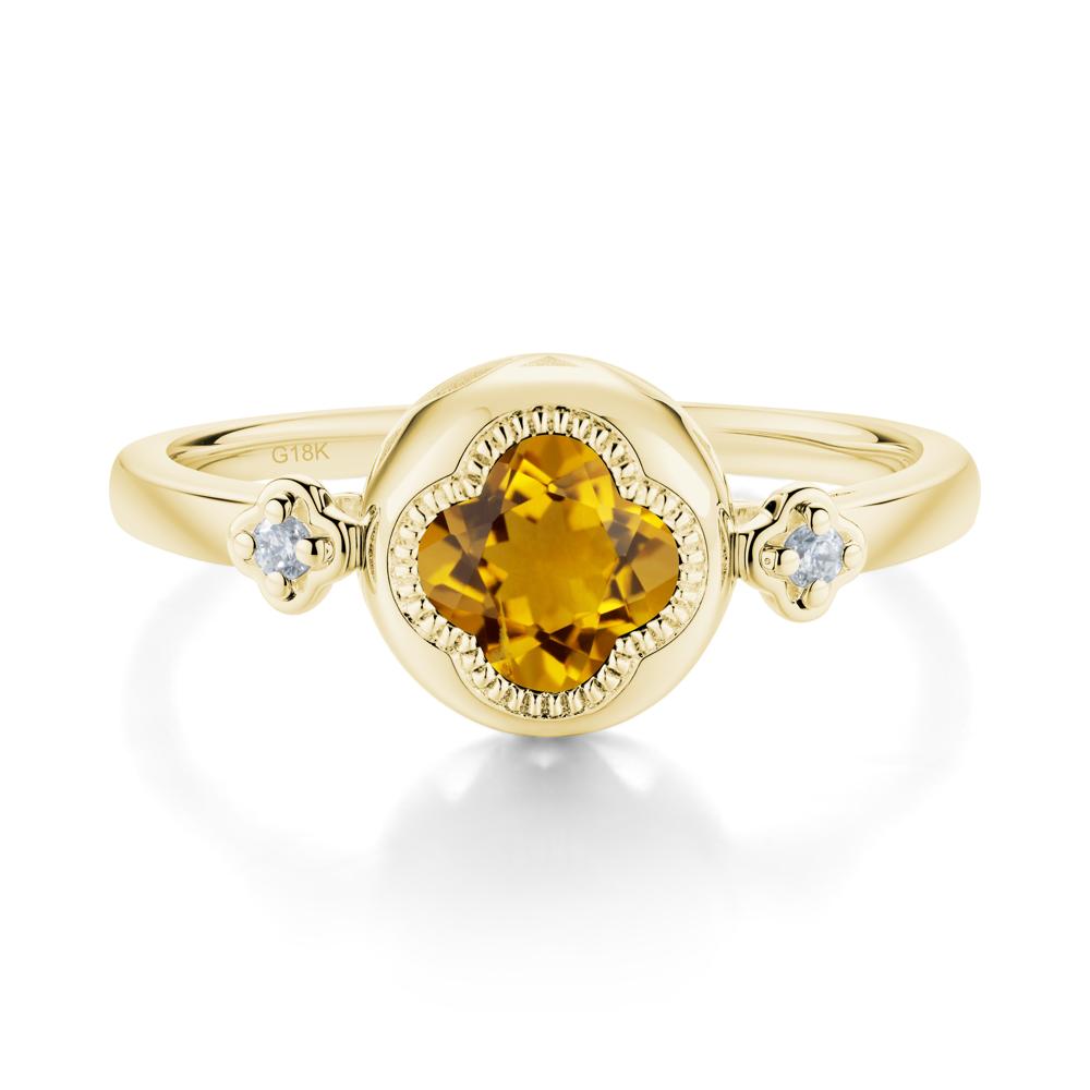 Quatrefoil Inspired Citrine Statement Ring - LUO Jewelry #metal_18k yellow gold