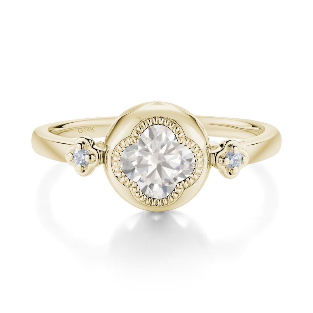 Quatrefoil Inspired Cubic Zirconia Statement Ring - LUO Jewelry #metal_14k yellow gold