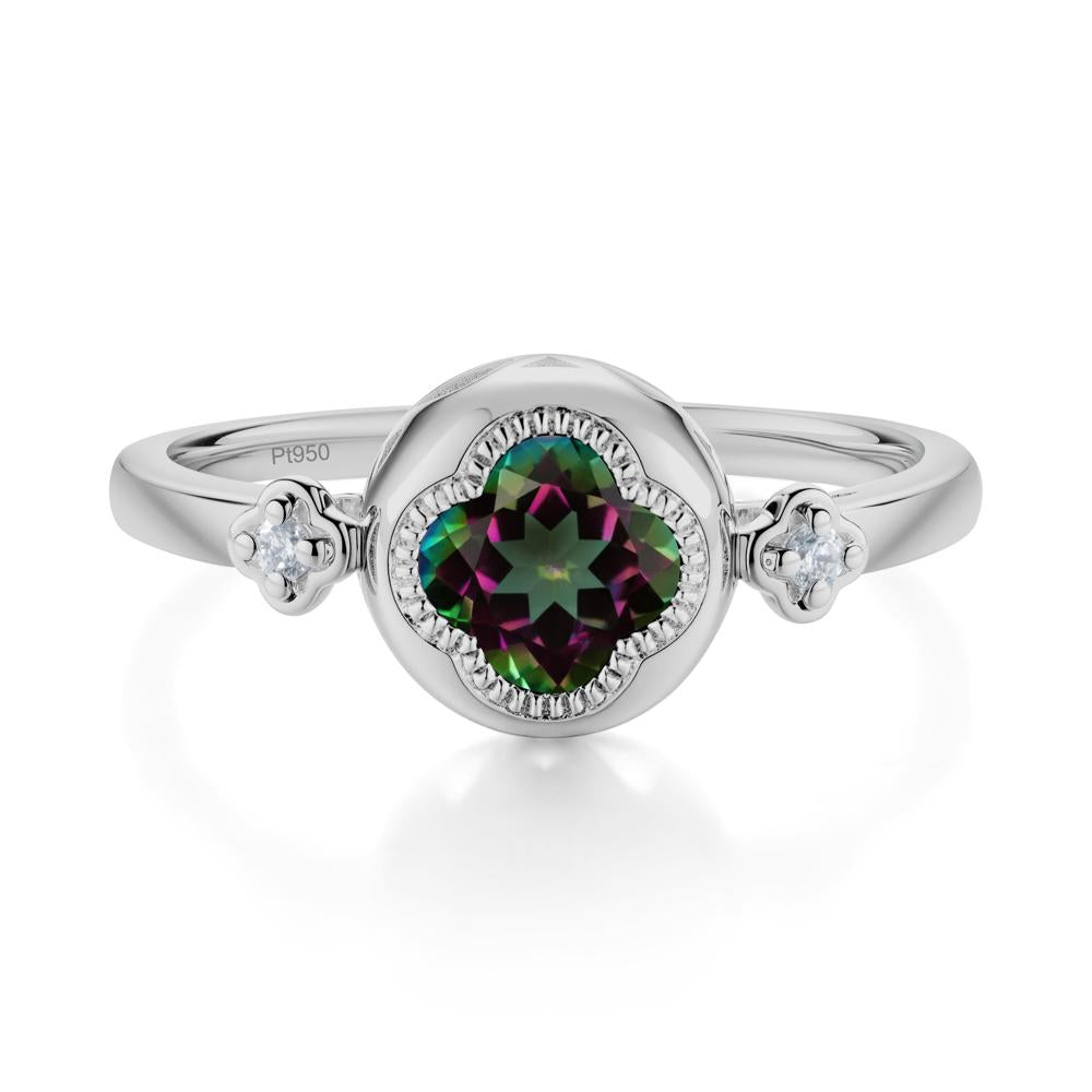Quatrefoil Inspired Mystic Topaz Statement Ring - LUO Jewelry #metal_platinum