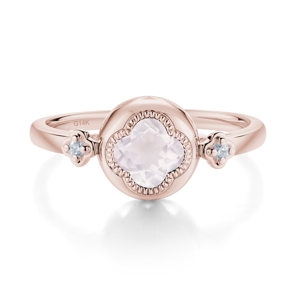 Quatrefoil Inspired Rose Quartz Statement Ring - LUO Jewelry #metal_14k rose gold