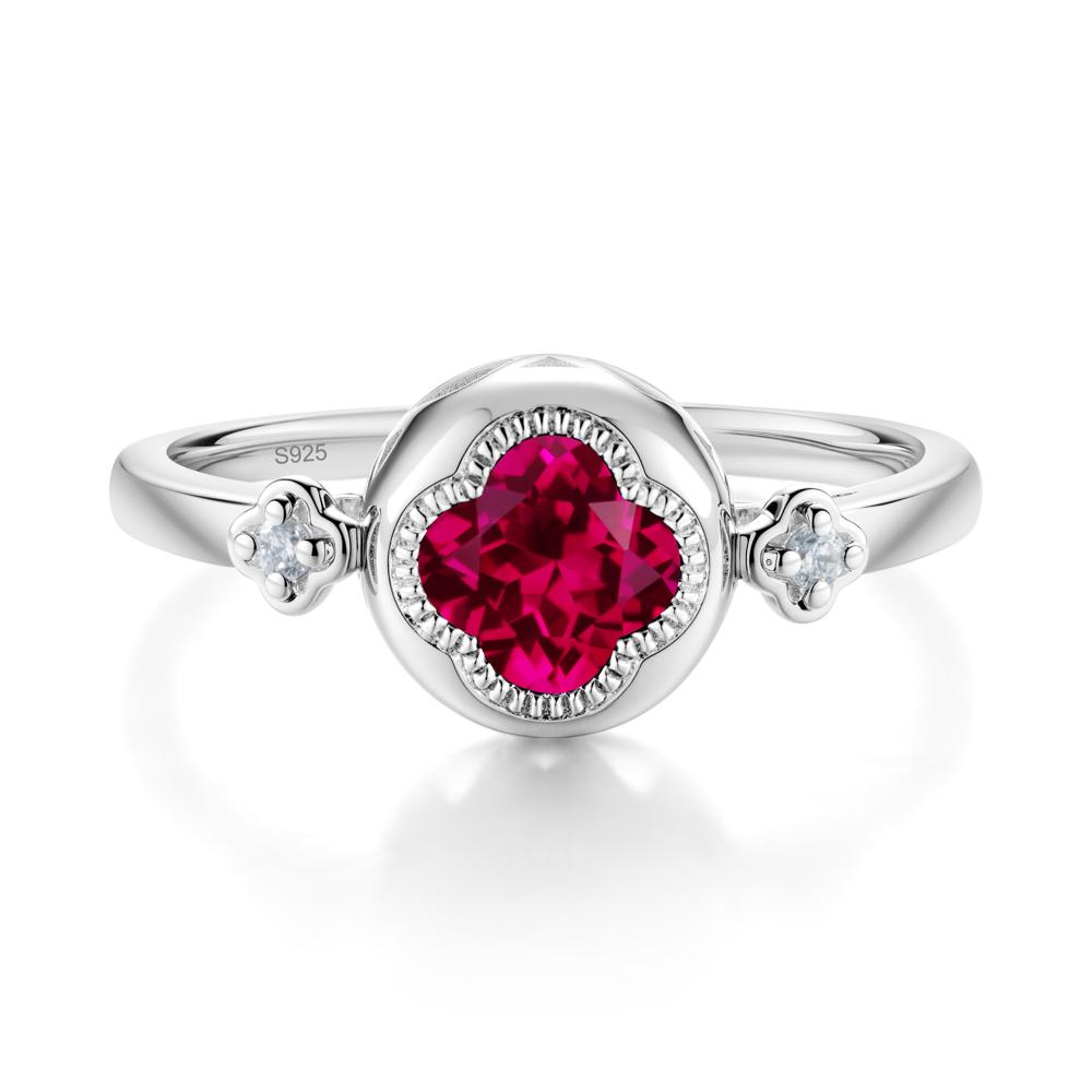 Quatrefoil Inspired Ruby Statement Ring - LUO Jewelry #metal_sterling silver