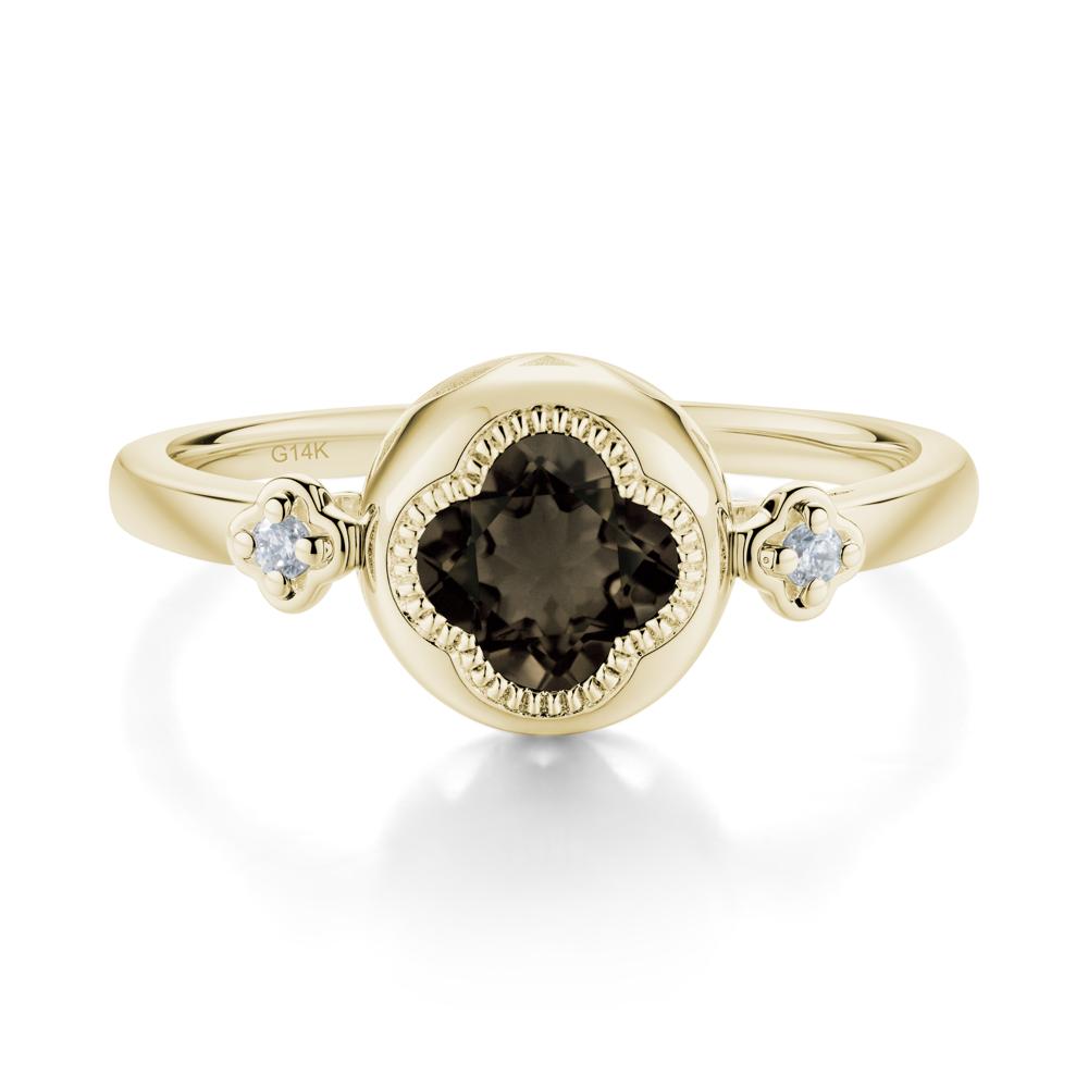 Quatrefoil Inspired Smoky Quartz Statement Ring - LUO Jewelry #metal_14k yellow gold