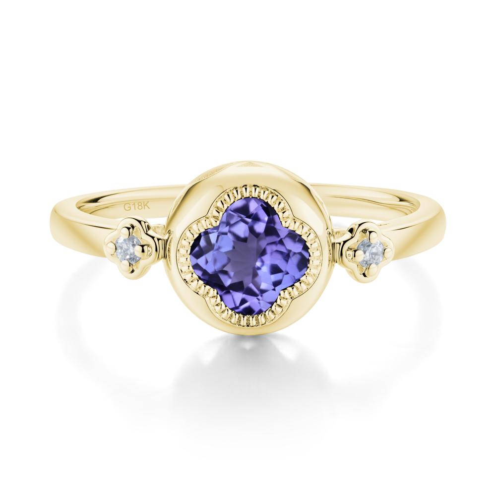 Quatrefoil Inspired Tanzanite Statement Ring - LUO Jewelry #metal_18k yellow gold