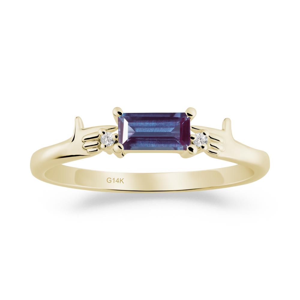 Creative Baguette Alexandrite Ring - LUO Jewelry #metal_14k yellow gold