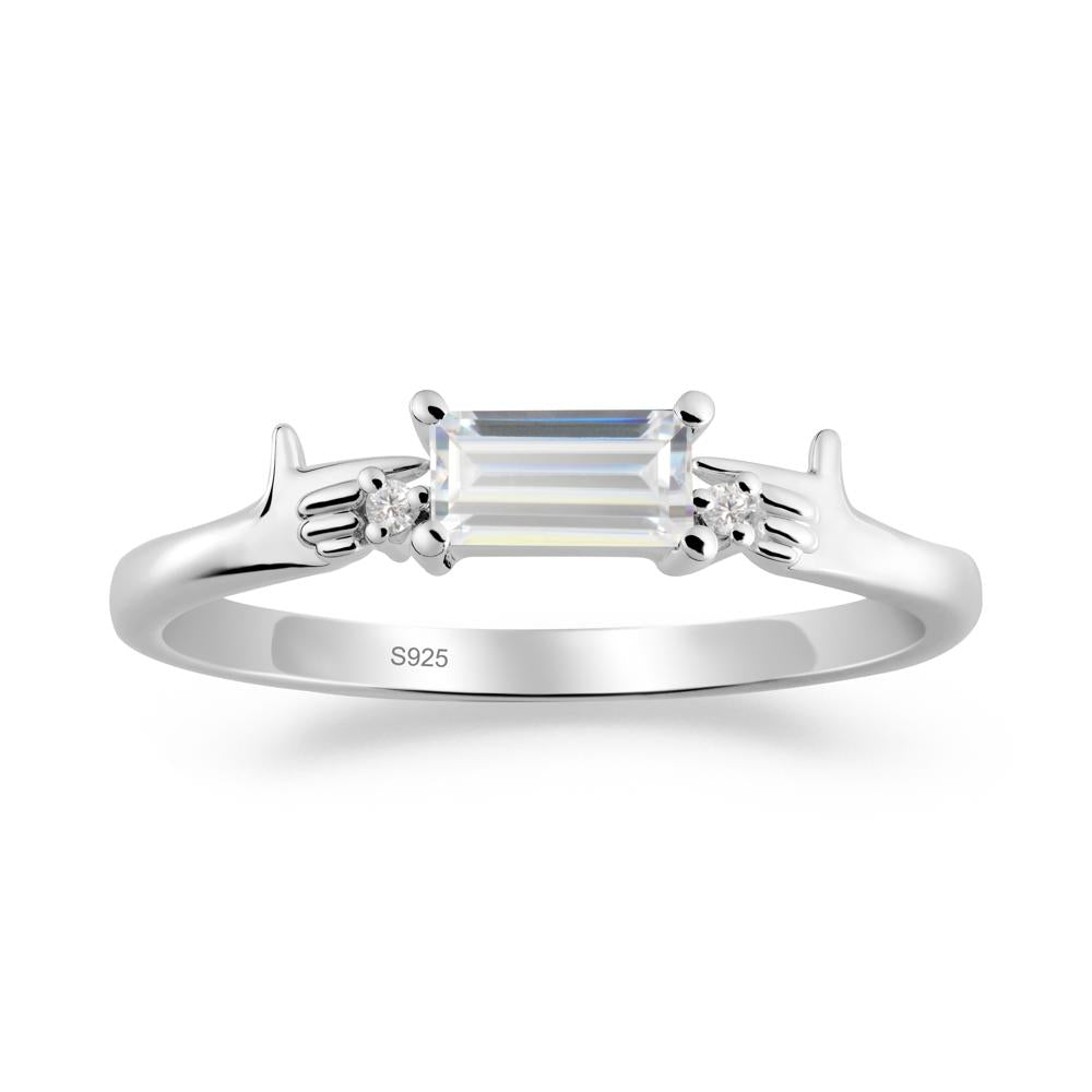 Creative Baguette Cubic Zirconia Ring - LUO Jewelry #metal_sterling silver