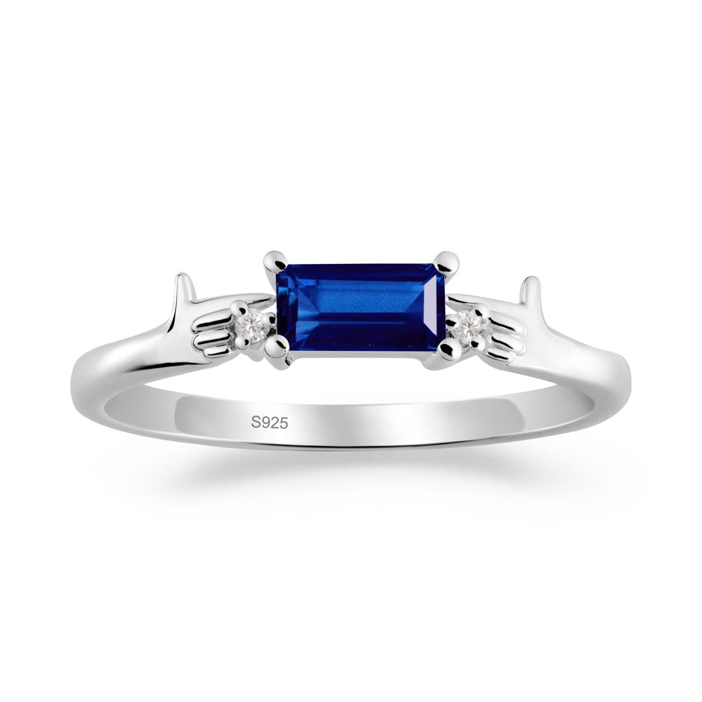 Creative Baguette Sapphire Ring - LUO Jewelry #metal_sterling silver