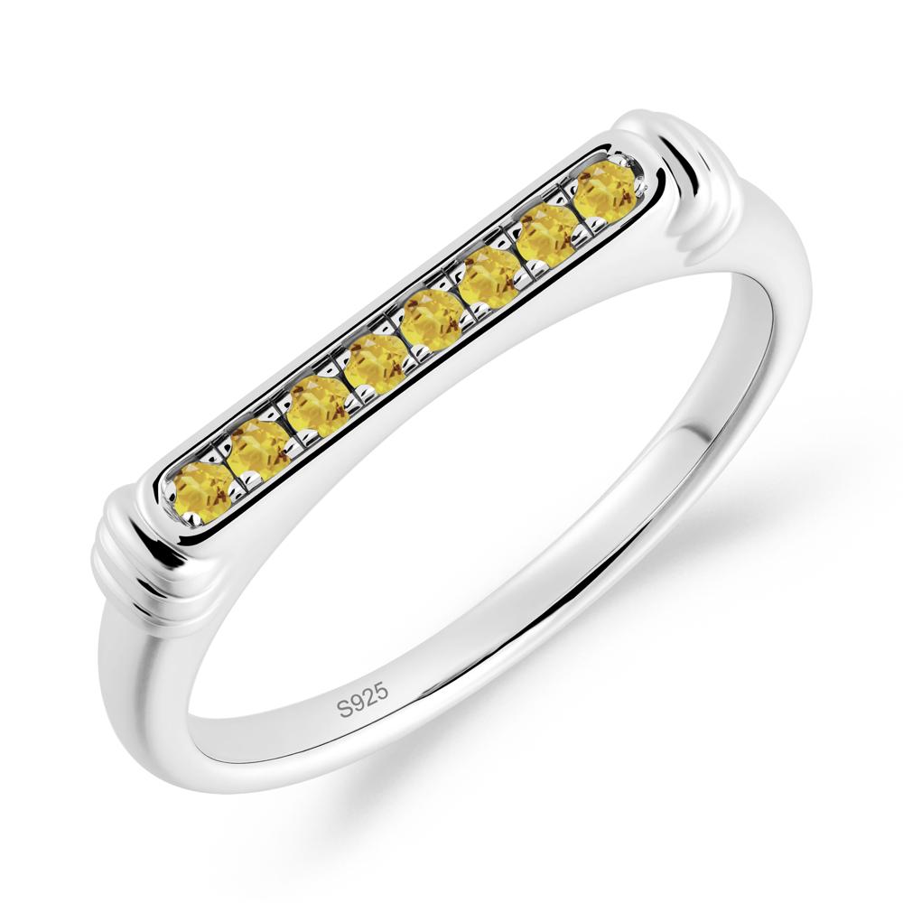 Minimalist Micro Pave Citrine Stacking Ring - LUO Jewelry #metal_sterling silver